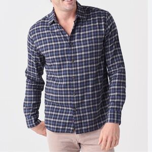 Faherty Plaid Cotton Flannel Long Sleeve Button Down Shirt Medium